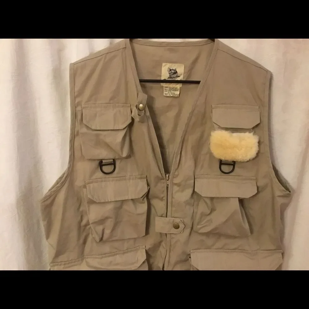 Sportfisher Fishing Vest Khaki 9 Pockets Size L/XL